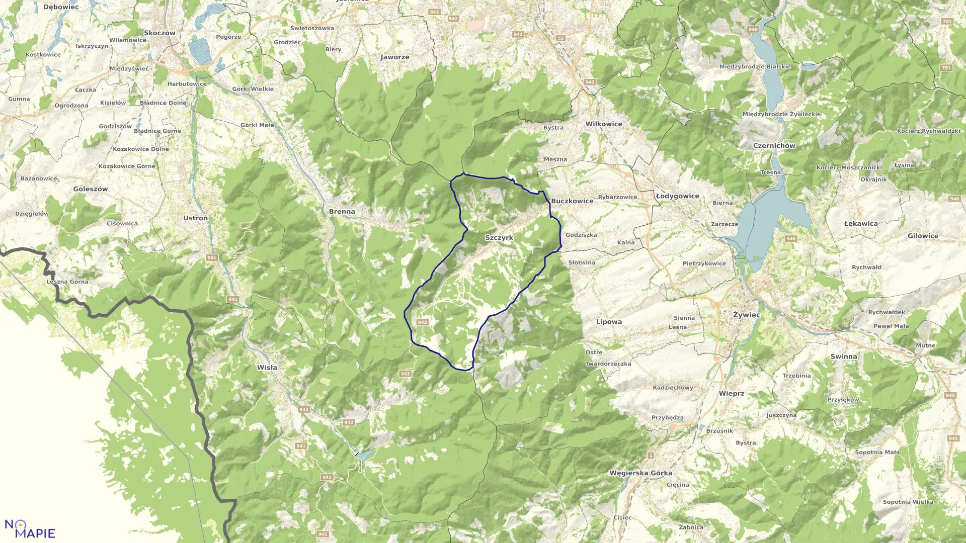 Mapa obrębu SZCZYRK w mieście Szczyrk